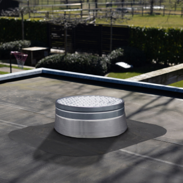 Powerdaylight Ø 53 cm Cradle plat dak buitenzijde