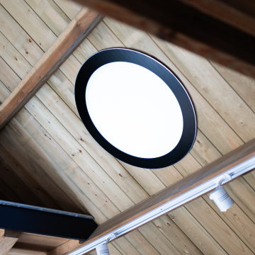 Powerdaylight Ø 53 cm plafondplaat rond opbouw zwart binnenzijde