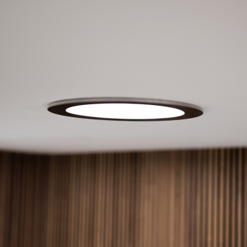 Powerdaylight Ø 25 cm plafondplaat rond opbouw zwart binnenzijde