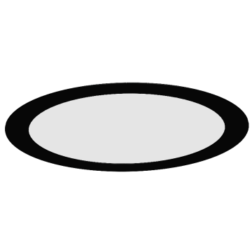 Powerdaylight diam. 25cm Plafondplaat rond opbouw zwart