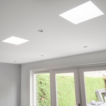 Powerdaylight Ø 35 cm plafondplaat vierkant verzonken Binnenzijde