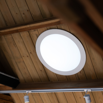 Powerdaylight &Oslash; 53 cm plafondplaat rond opbouw wit binnenzijde