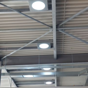 Powerdaylight Ø 78 cm Plafondplaat rond vrij hangend binnenzijde